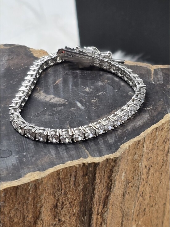 Sterling Jewelry - 925 Sterling Silver Cubic Zirconia Classic Tennis Bracelet